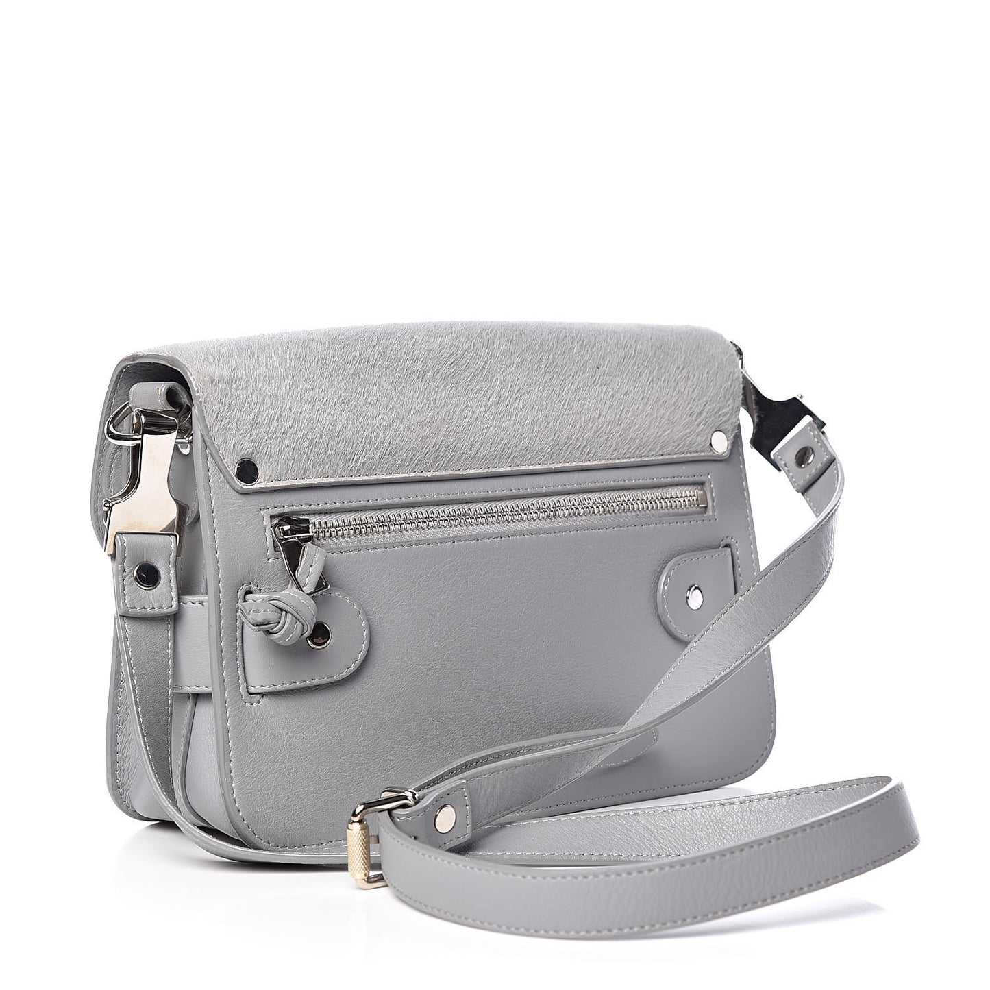 Calf Hair Mini PS11 Classic Shoulder Bag Grey