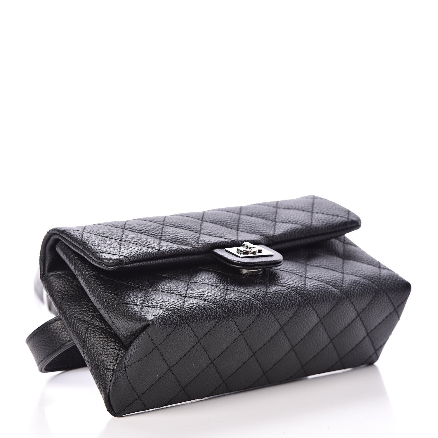 Chanel Grained Calfskin Quilted 2.55 Reissue Flap Belt Bag Clutch Black 4 of 11