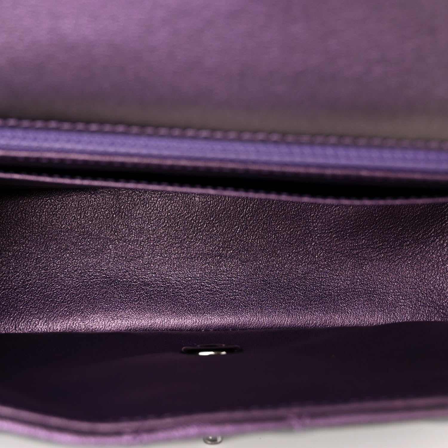 Chanel Iridescent Lambskin Quilted Mini Rectangular Flap Dark Purple 5 of 12