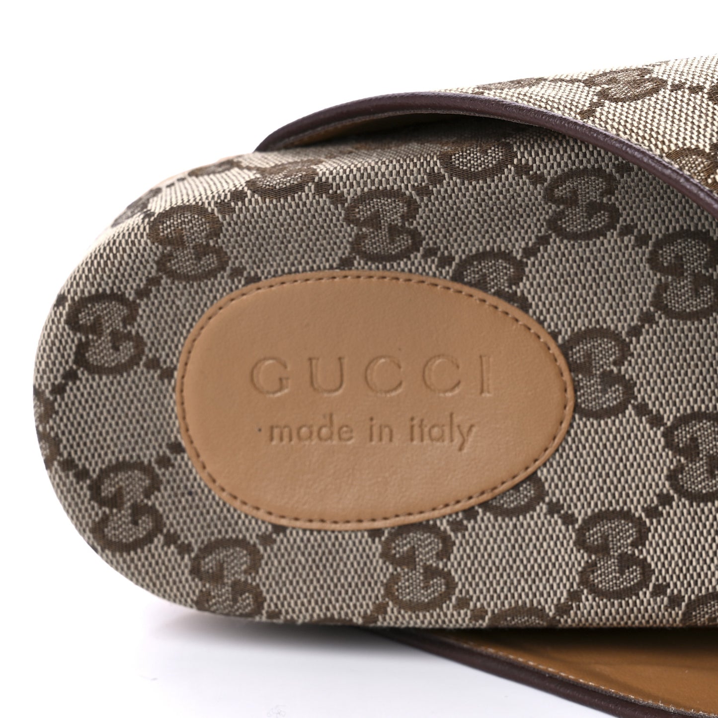 GG Monogram Lavaredo Eco Fabric Mens Slide Sandals With Straps 8 Beige Ebony Light Brown