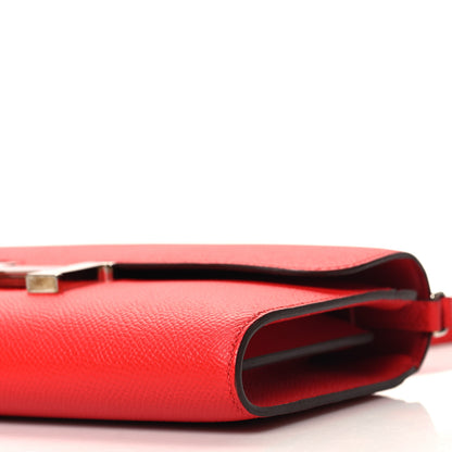 Hermes Epsom Enamel Constance Wallet To Go Rouge De Coeur Rubis 11 of 11