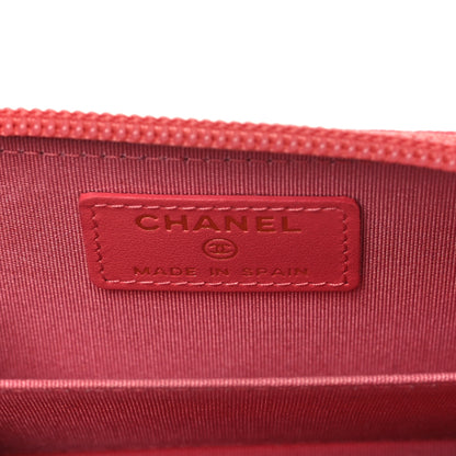 Chanel Caviar Quilted Boy Zip Around Coin Purse Wallet Pink 6 of 8