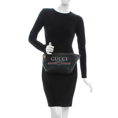 Gucci Grained Calfskin Logo Belt Bag Black 2 of 7