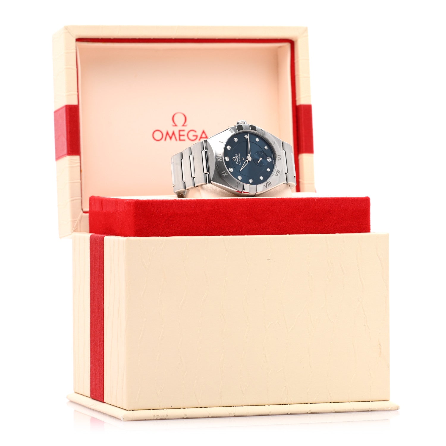 Omega Stainless Steel Diamond 34mm Constellation Co-axial Master Chronometer Automatic Watch Blue 131.10.34.20.53.001 5 of 5