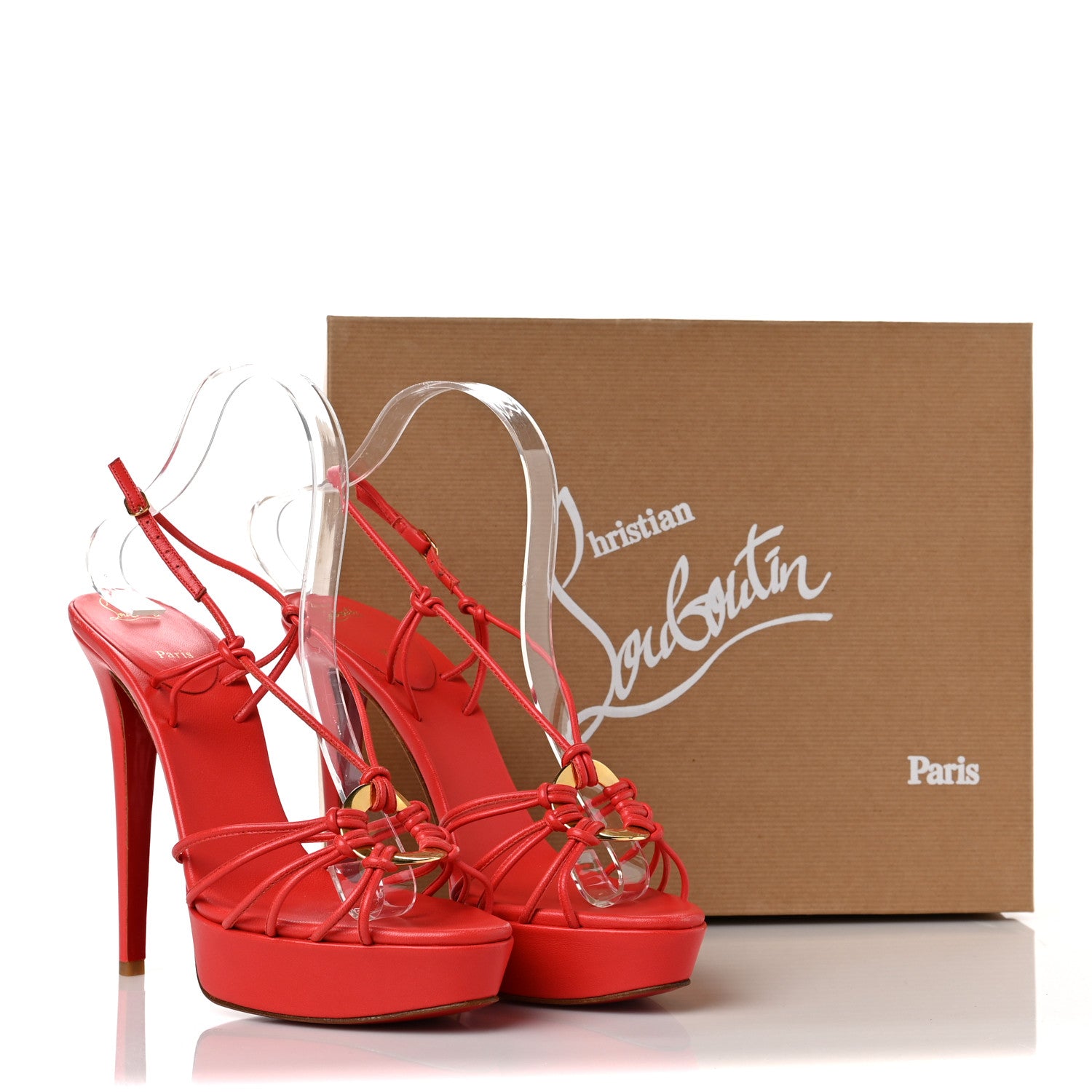 Christian Louboutin Nappa Disco Lilou 120 Sandals 39 Corail 8 of 9