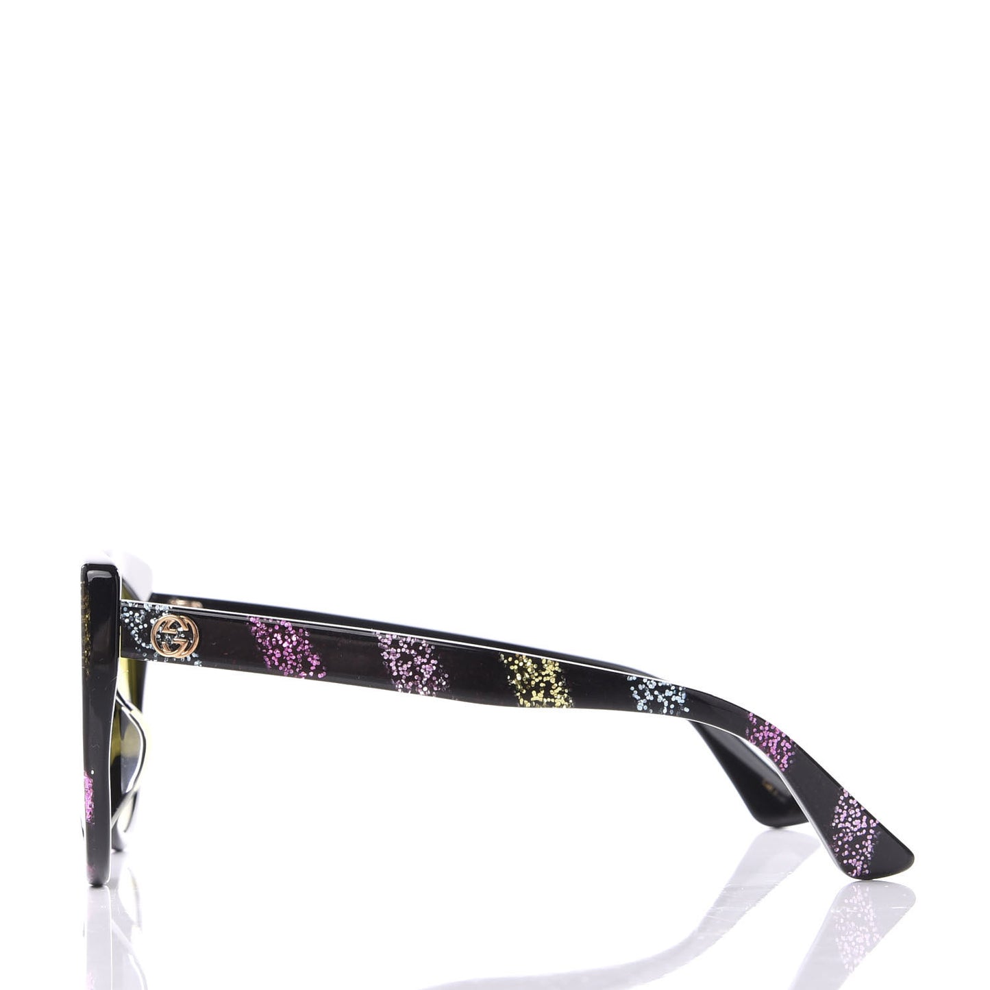 Glitter Cat Eye Sunglasses GG0325SA Black Yellow