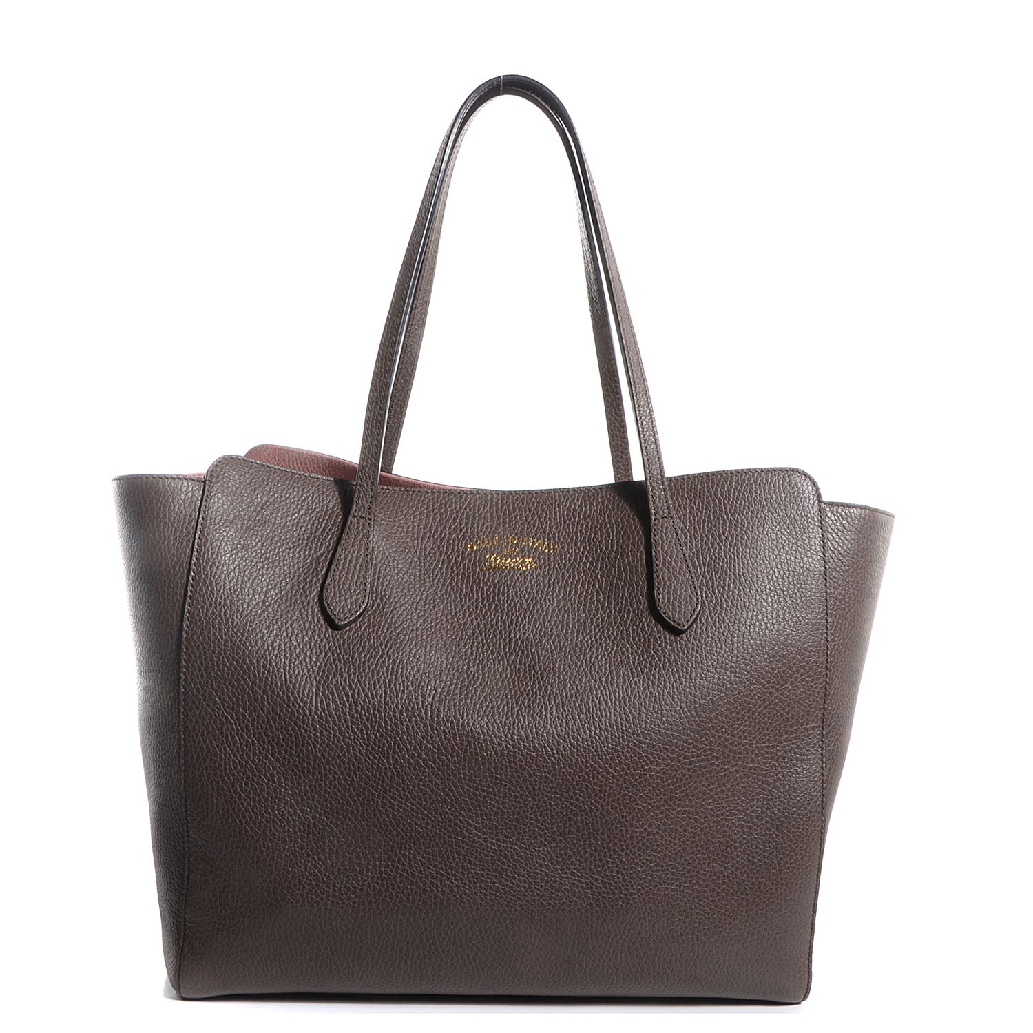 Gucci Dollar Calfskin Medium Swing Tote Grey Field Soft Pink 1 of 7