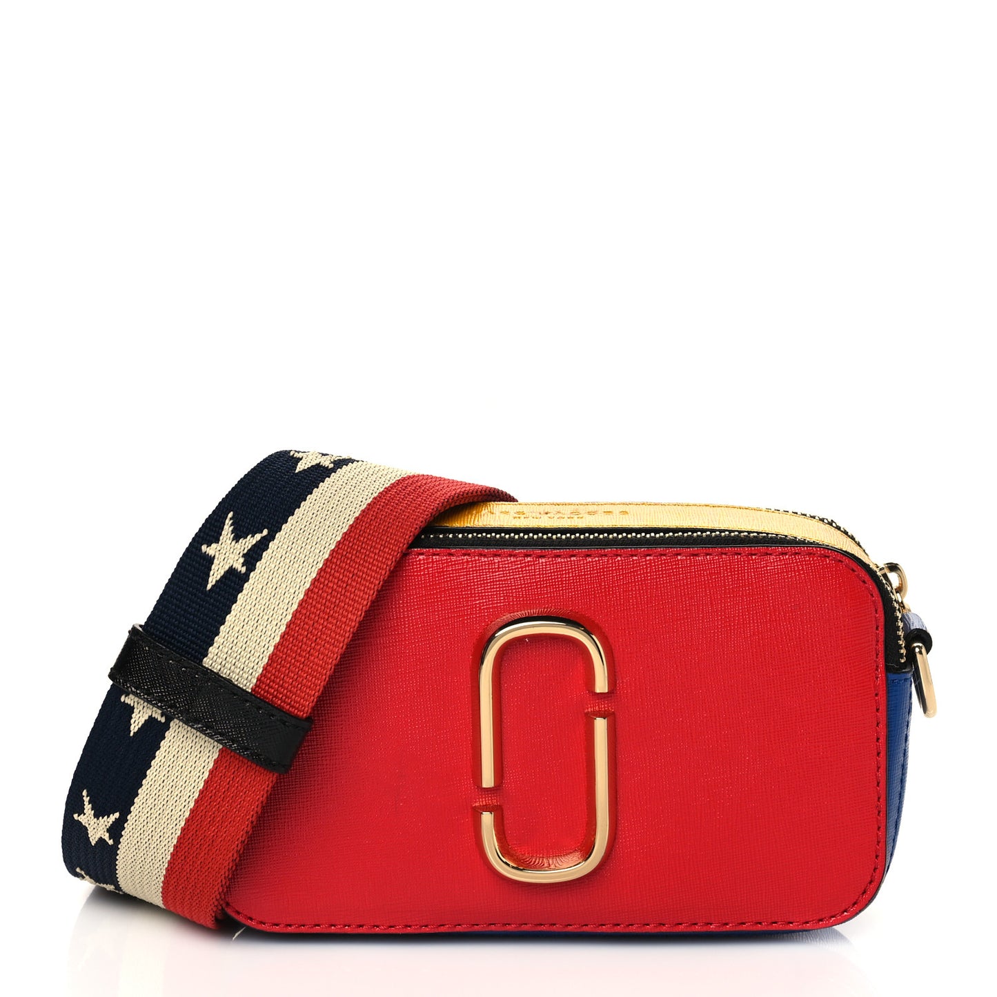 Calfskin Snapshot Double Zip Small Camera Bag Multi