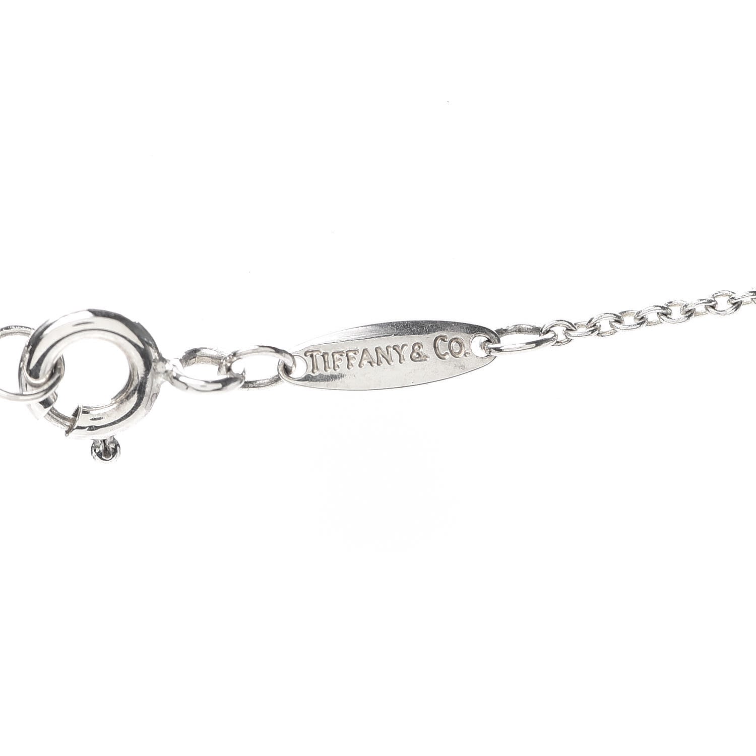 Tiffany Sterling Silver Diamond 16mm Elsa Peretti Open Heart Pendant Necklace 5 of 5