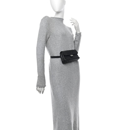 Chanel Grained Calfskin Quilted 2.55 Reissue Flap Belt Bag Clutch  Black 2 of 12