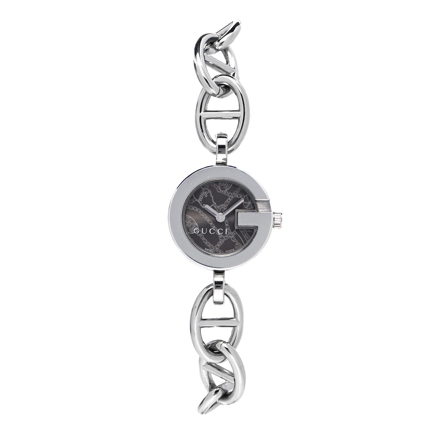 Gucci Stainless Steel 22mm G Charms Quartz Watch Brown 1 of 5