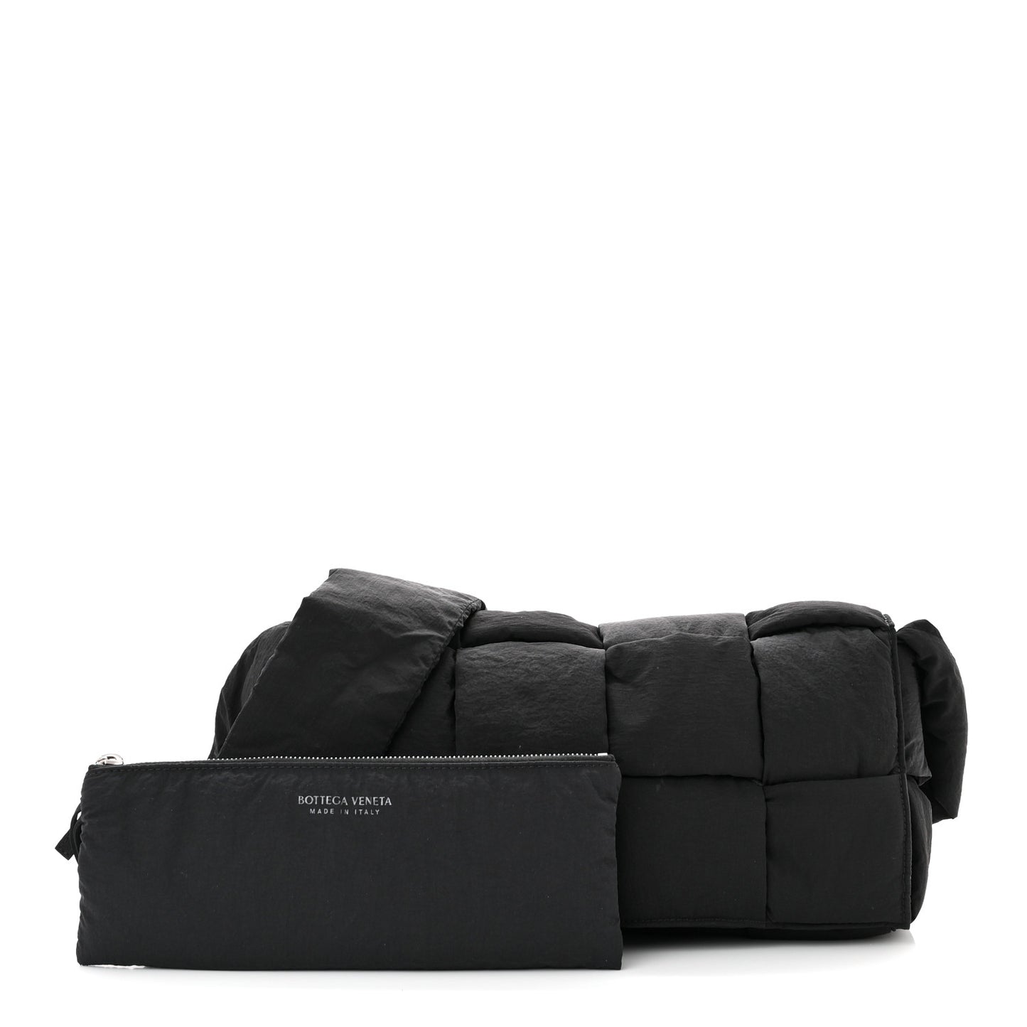 Nylon Intrecciato Padded Tech Cassette Bag Black
