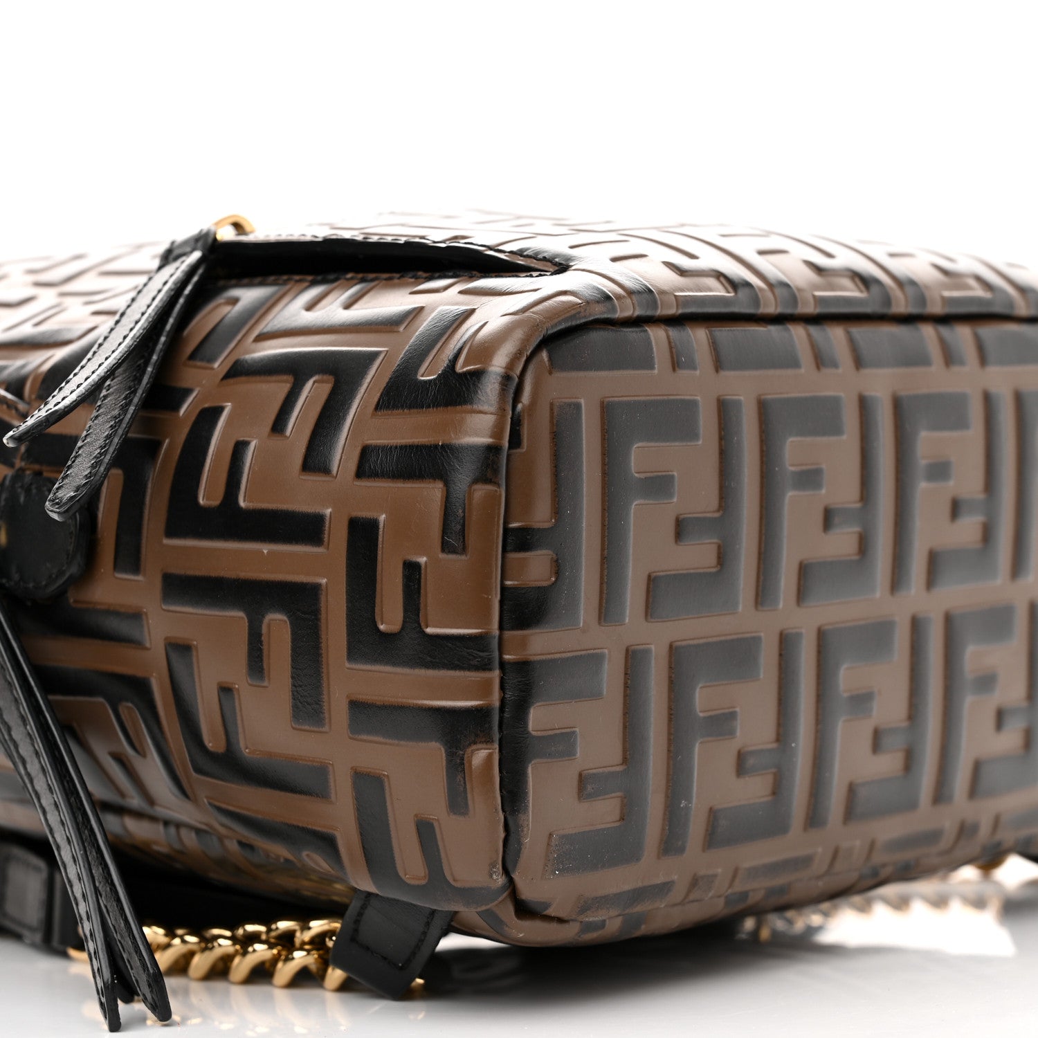 Fendi Vitello Bi-Color FF 1974 Embossed Mini Backpack Maya Black 9 of 10