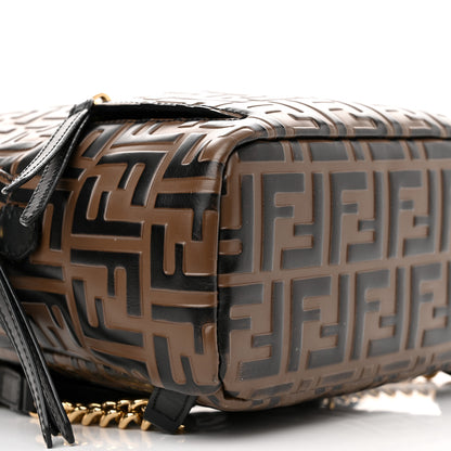 Fendi Vitello Bi-Color FF 1974 Embossed Mini Backpack Maya Black 9 of 10