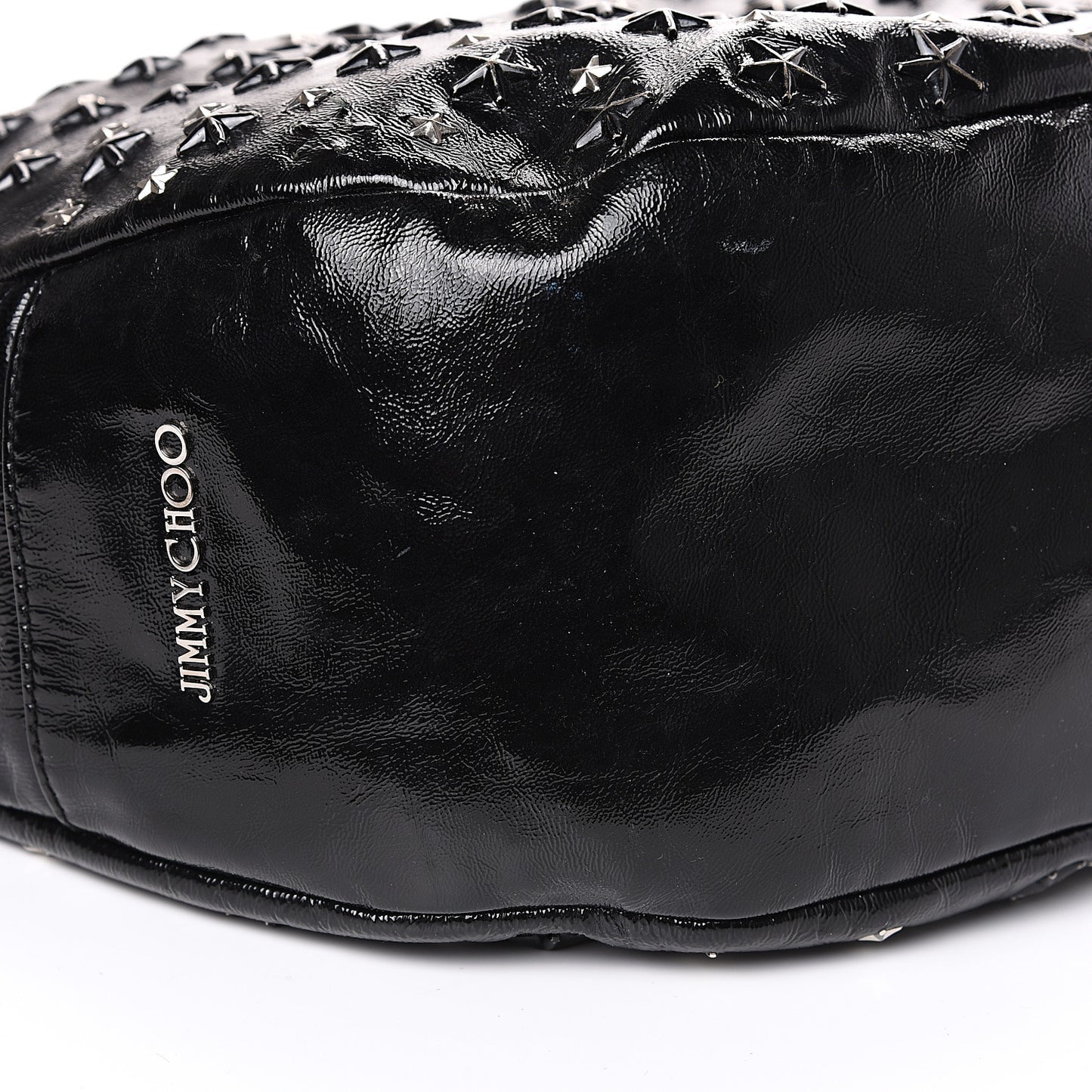 Metallic Calfskin Star Studded Sky Hobo Black
