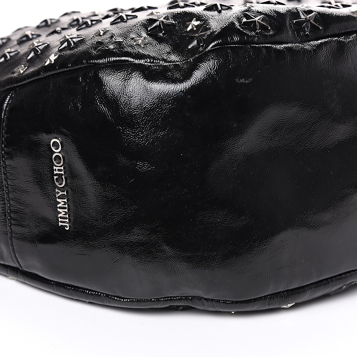 Jimmy Choo Metallic Calfskin Star Studded Sky Hobo Black 6 of 10