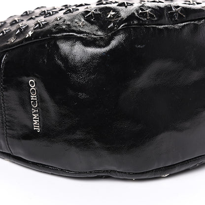 Jimmy Choo Metallic Calfskin Star Studded Sky Hobo Black 6 of 10