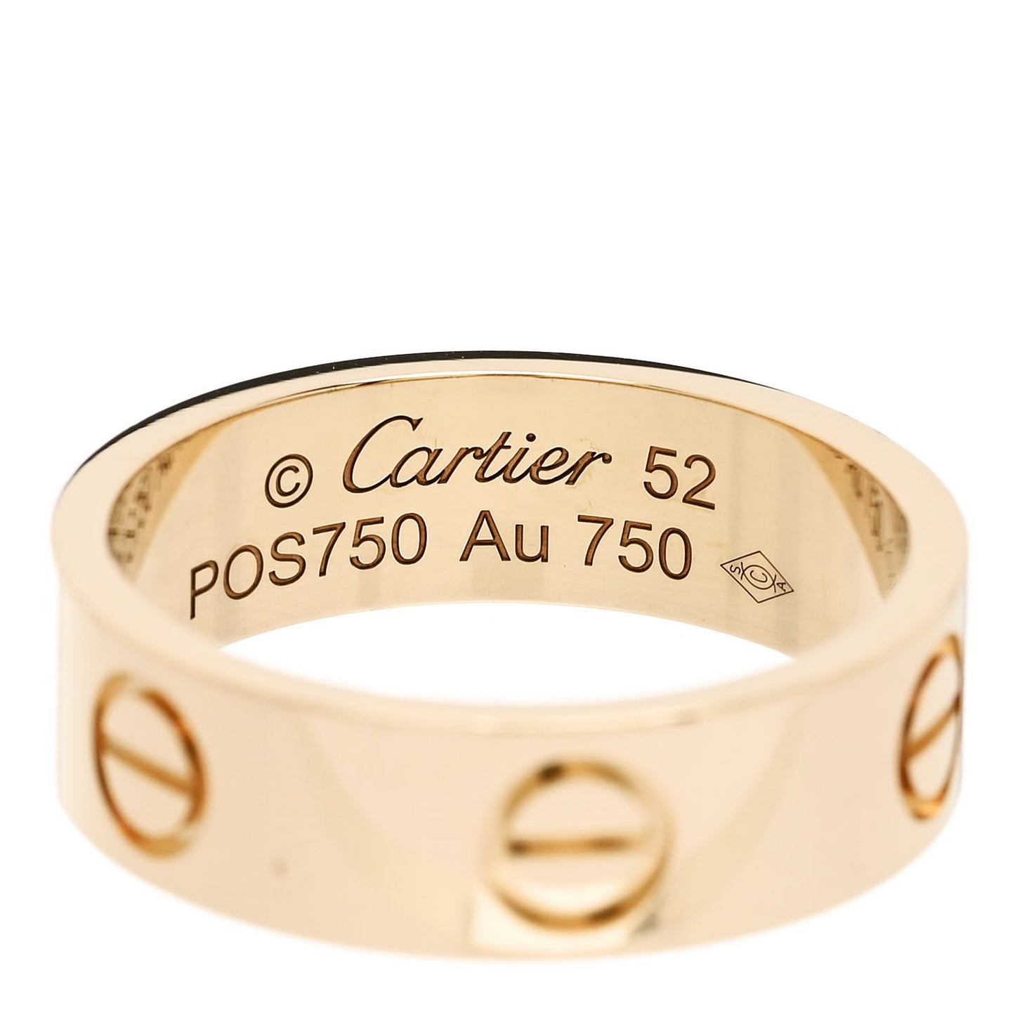 18K Yellow Gold 5.5mm LOVE Ring 52 6