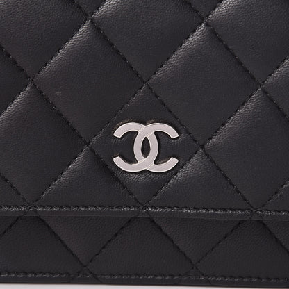 Chanel Lambskin Quilted Wallet On Chain WOC Black 12 of 12