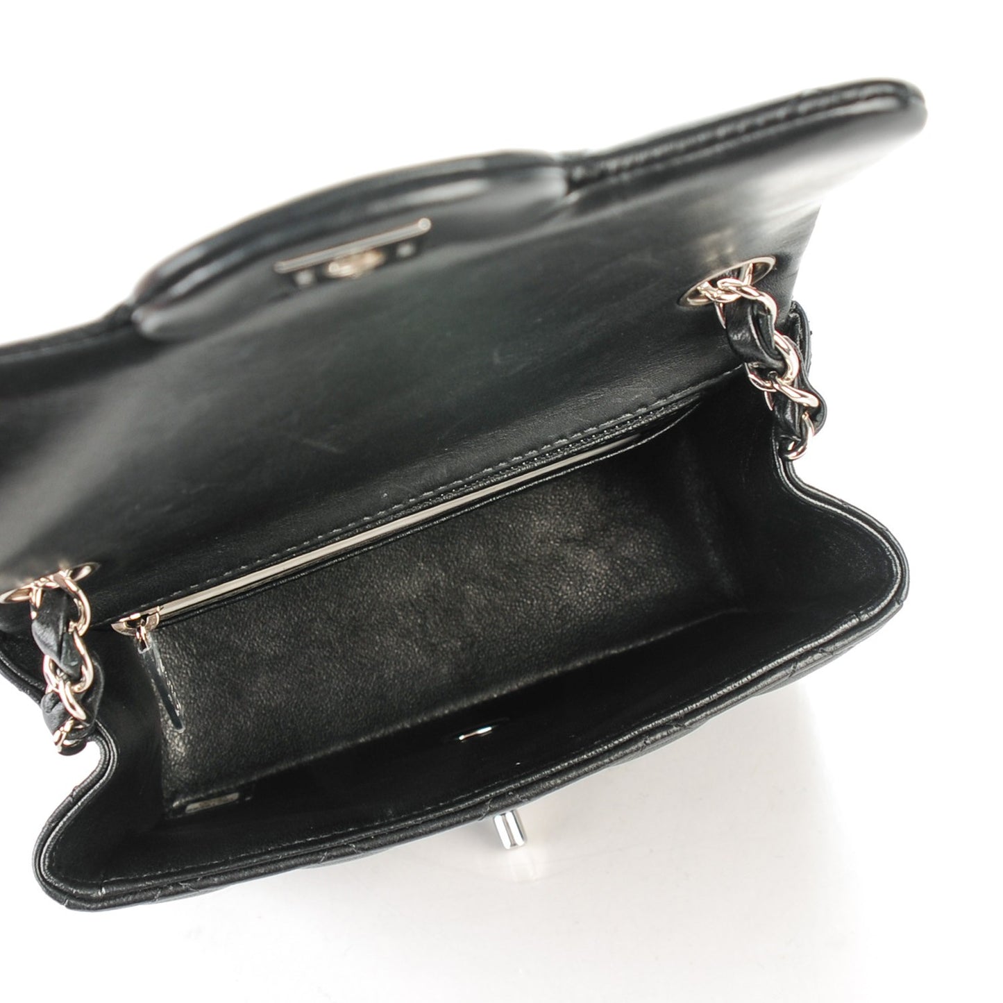 Lambskin Quilted Mini Square Flap Black