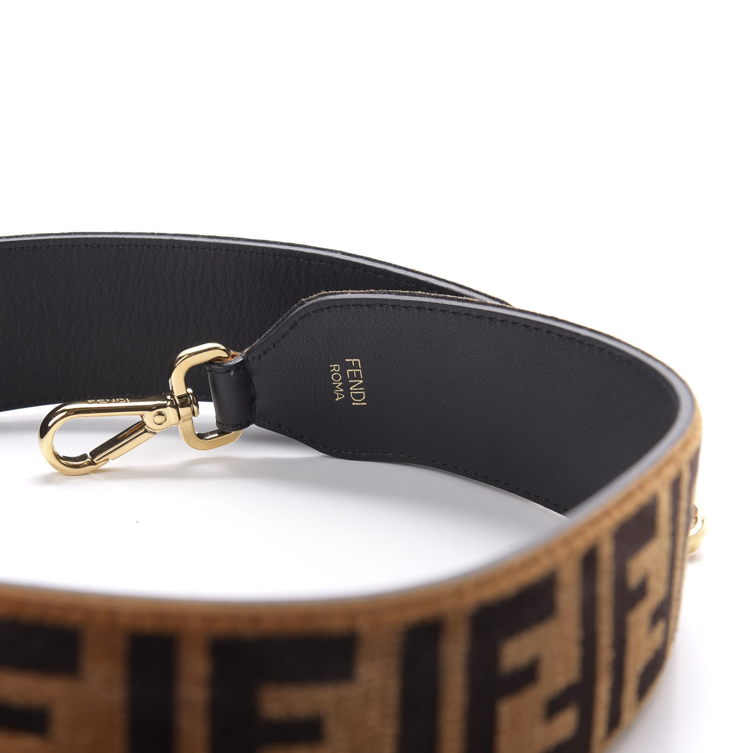 Fendi Velvet Tapestry FF Strap You Tobacco 4 of 5