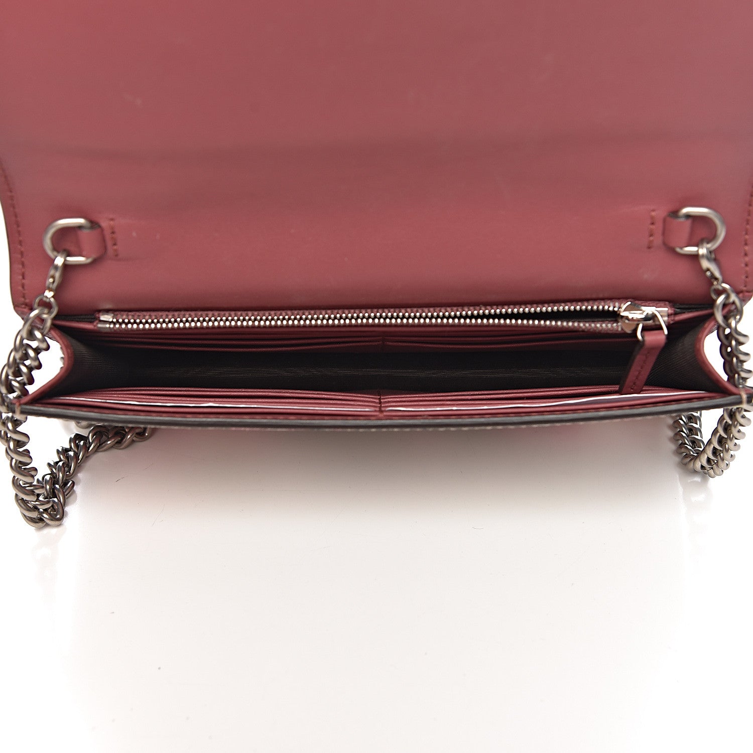Gucci GG Supreme Monogram Blooms Chain Wallet Beige Multicolor Dry Rose 5 of 11