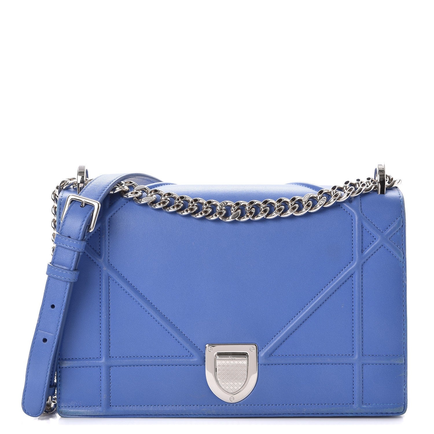 Christian Dior Lambskin Medium Diorama Flap Bag Blue 1 of 22