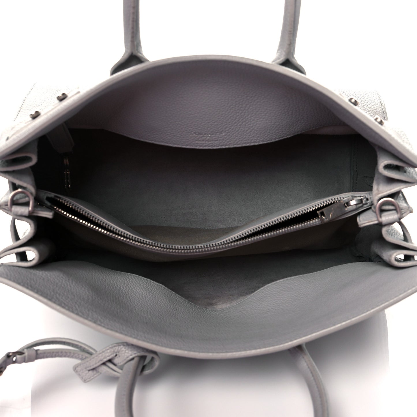 Grained Calfskin Small Supple Sac De Jour Grey