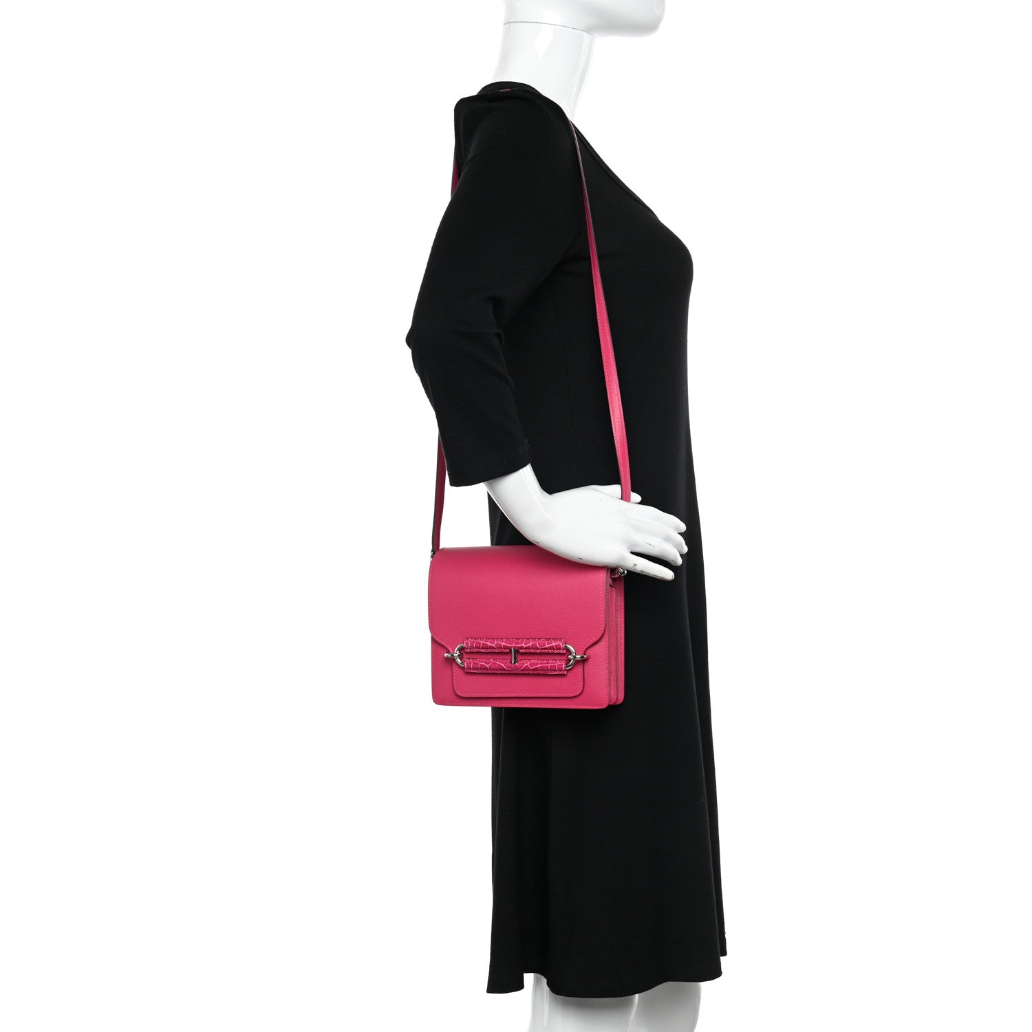 Hermes Evercolor Matte Alligator Mini Touch Sac Roulis Rose Mexico 2 of 11