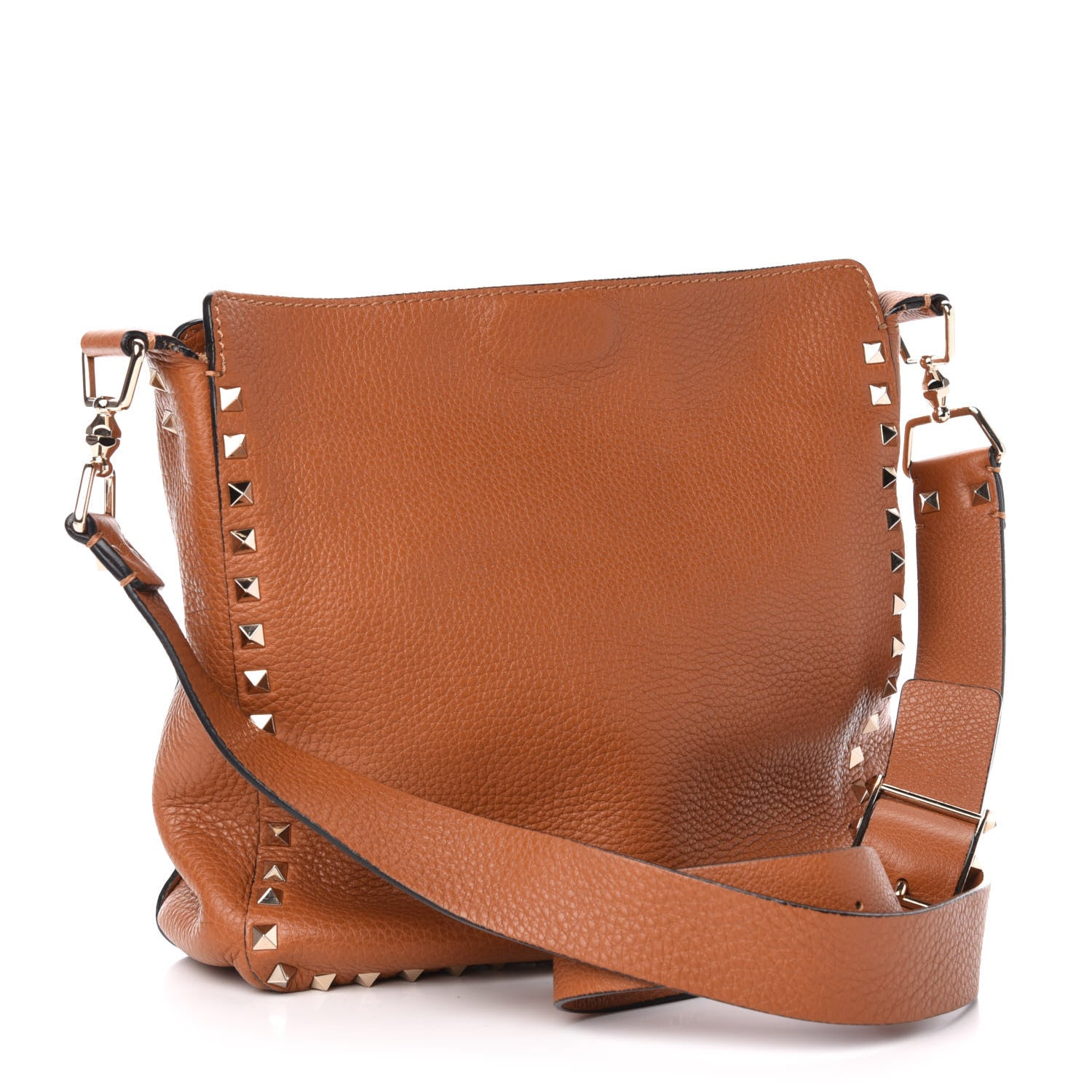 Valentino Garavani Pebbled Calfskin Small Rockstud Flip-Lock Messenger Bag Light Cuir 3 of 11