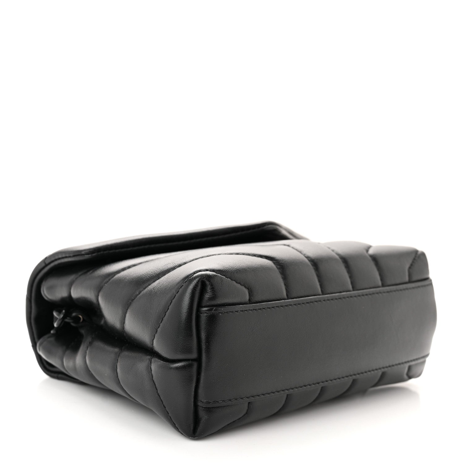 Saint Laurent Calfskin Y Quilted Monogram Monochrome Toy Loulou Crossbody Bag Black 4 of 10