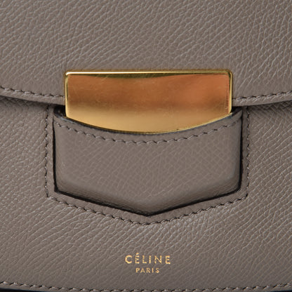 Celine Grained Calfskin Medium Trotteur Taupe 6 of 12