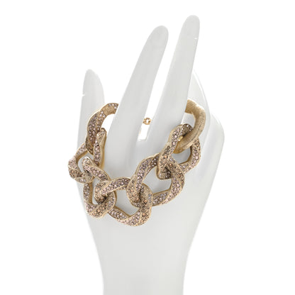 Chanel Crystal CC Chain Link Bracelet Gold Pale Pink 2 of 4