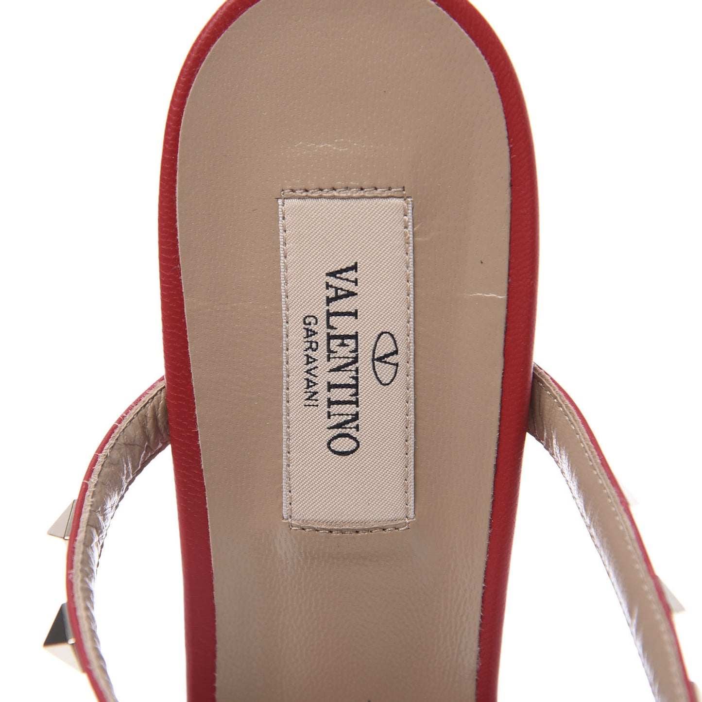 Calfskin Nappa Rockstud 60mm Caged Slide Sandals 41.5 Rouge Pur