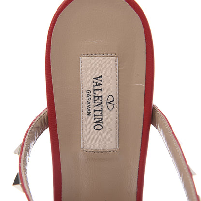 Valentino Garavani Calfskin Nappa Rockstud 60mm Caged Slide Sandals 41.5 Rouge Pur 8 of 10