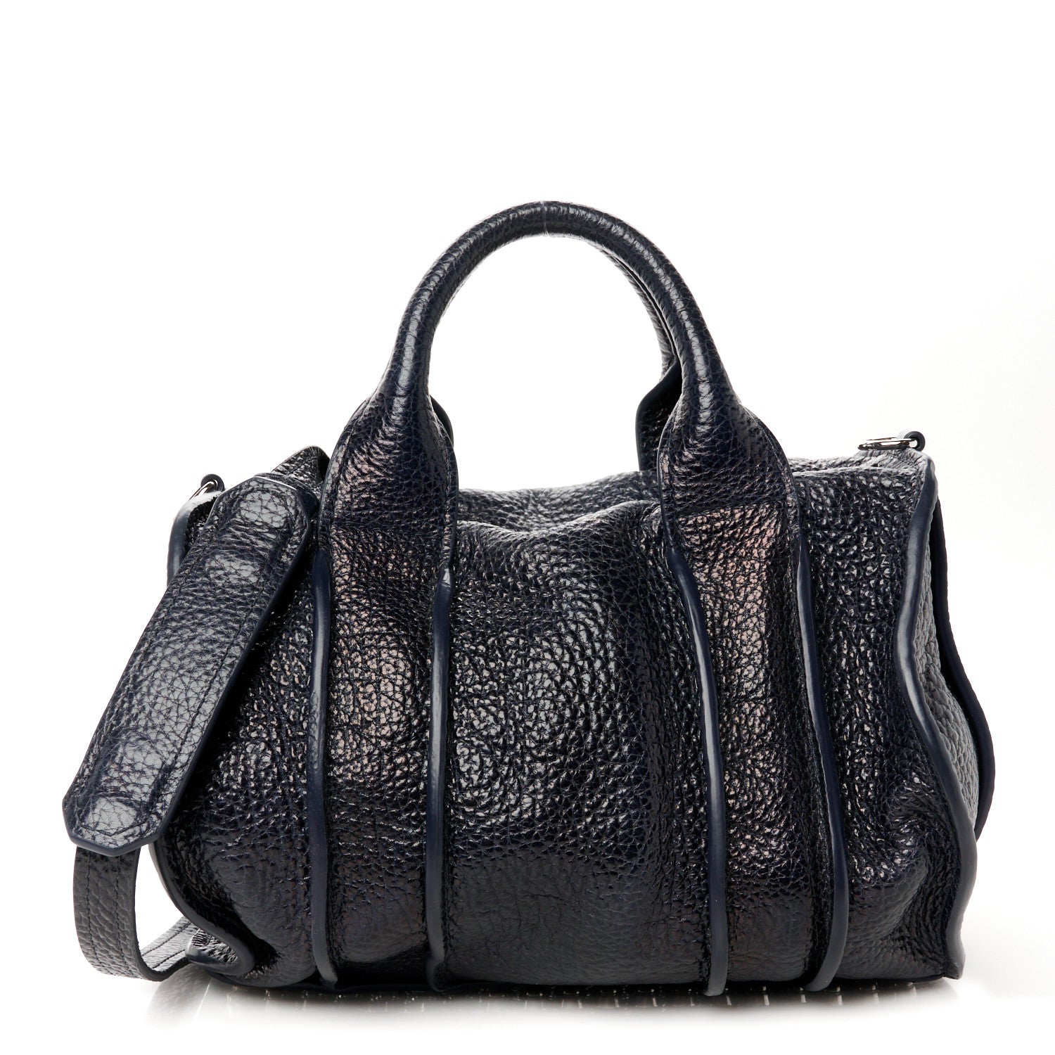 Alexander Wang Pebbled Lambskin Rocco Nickel Hardware Dark Blue 1 of 12