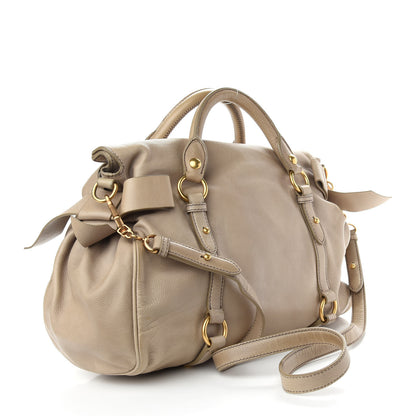 Miu Miu Vitello Lux Medium Bow Bag Alluminio 3 of 9