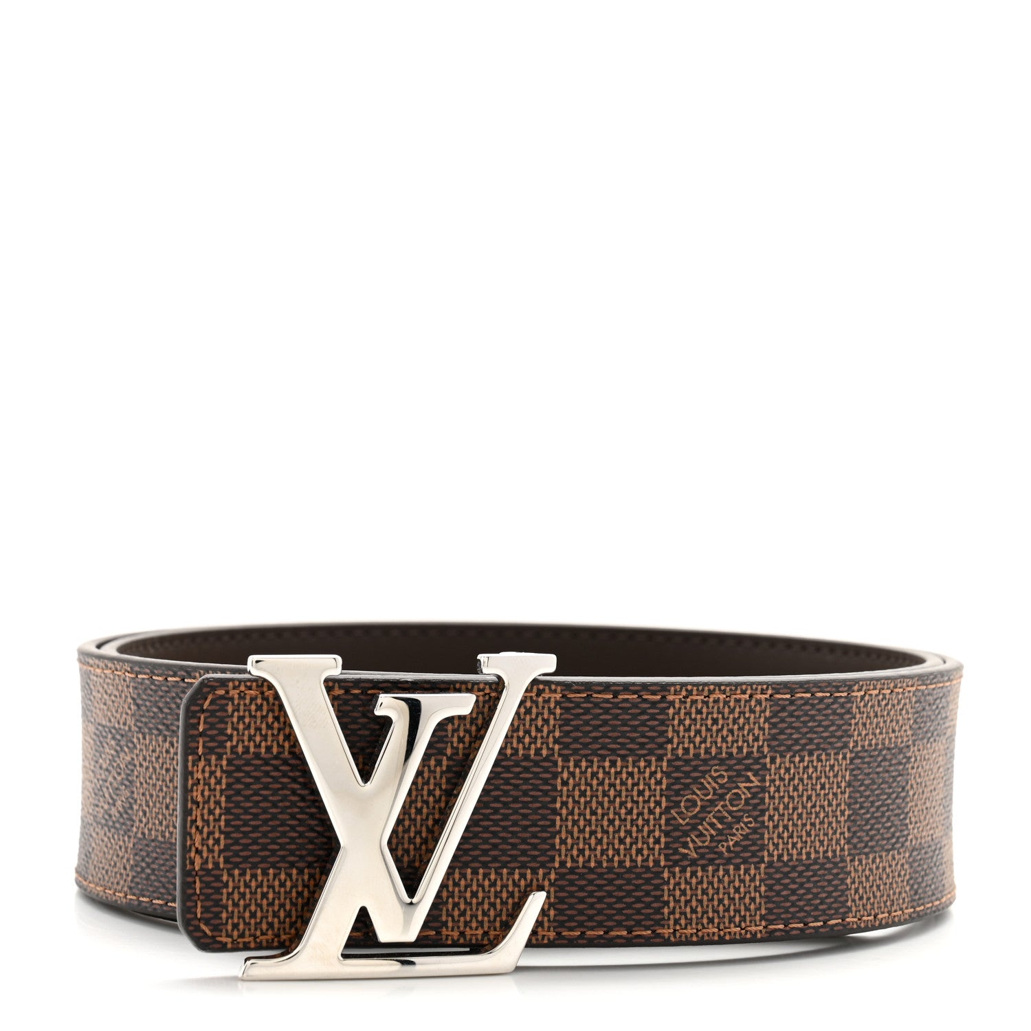 Louis Vuitton Damier Ebene 40mm LV Initiales Belt 80 32 1 of 7