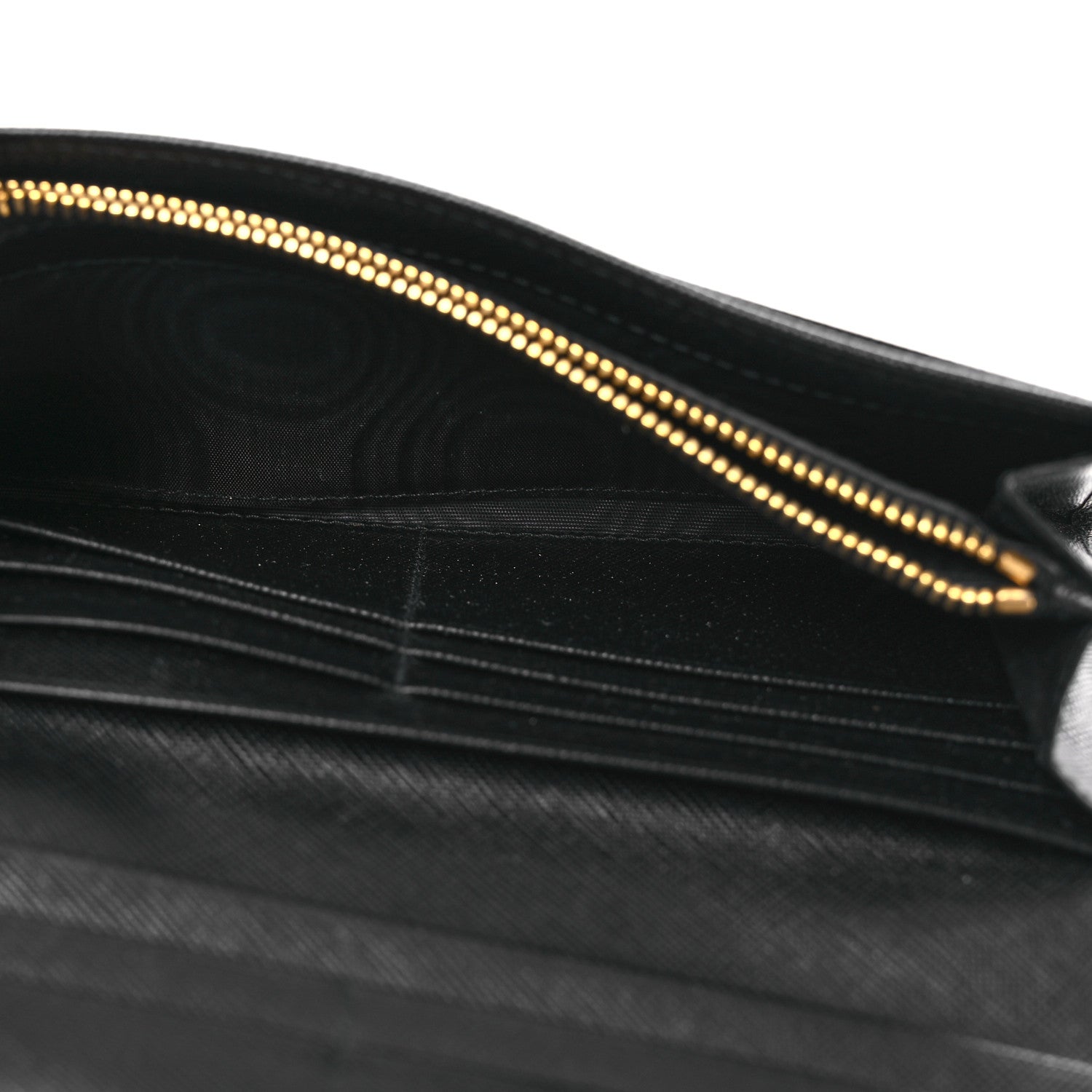 Prada Saffiano Metal Continental Flap Travel Wallet Black 5 of 10
