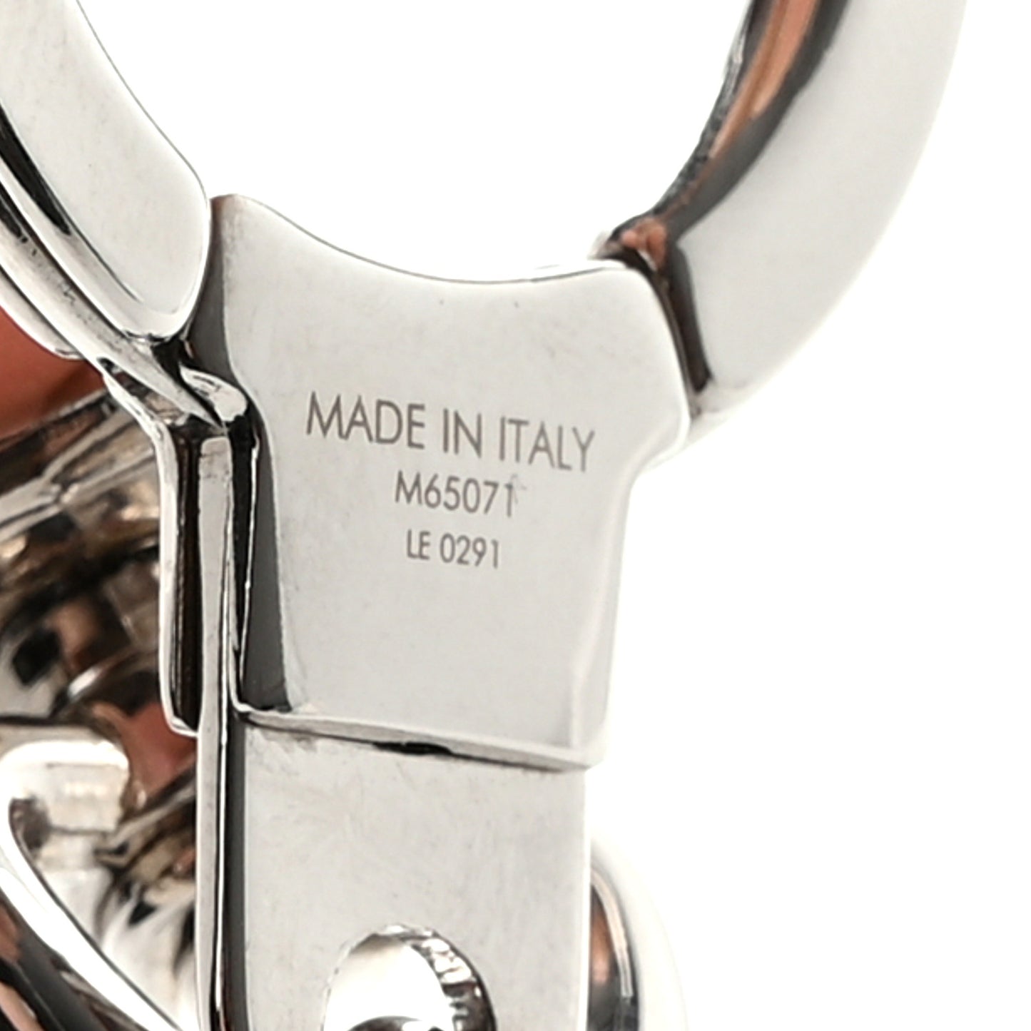 Metal Palladiium Finish LV Initiales Bag Charm Key Holder Silver