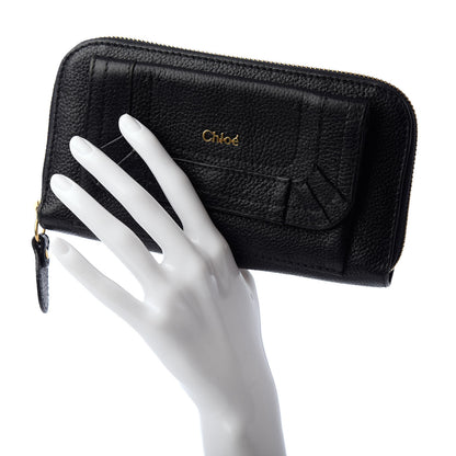 Chloe Grained Calfskin Paraty Zip Around Wallet Black 2 of 8