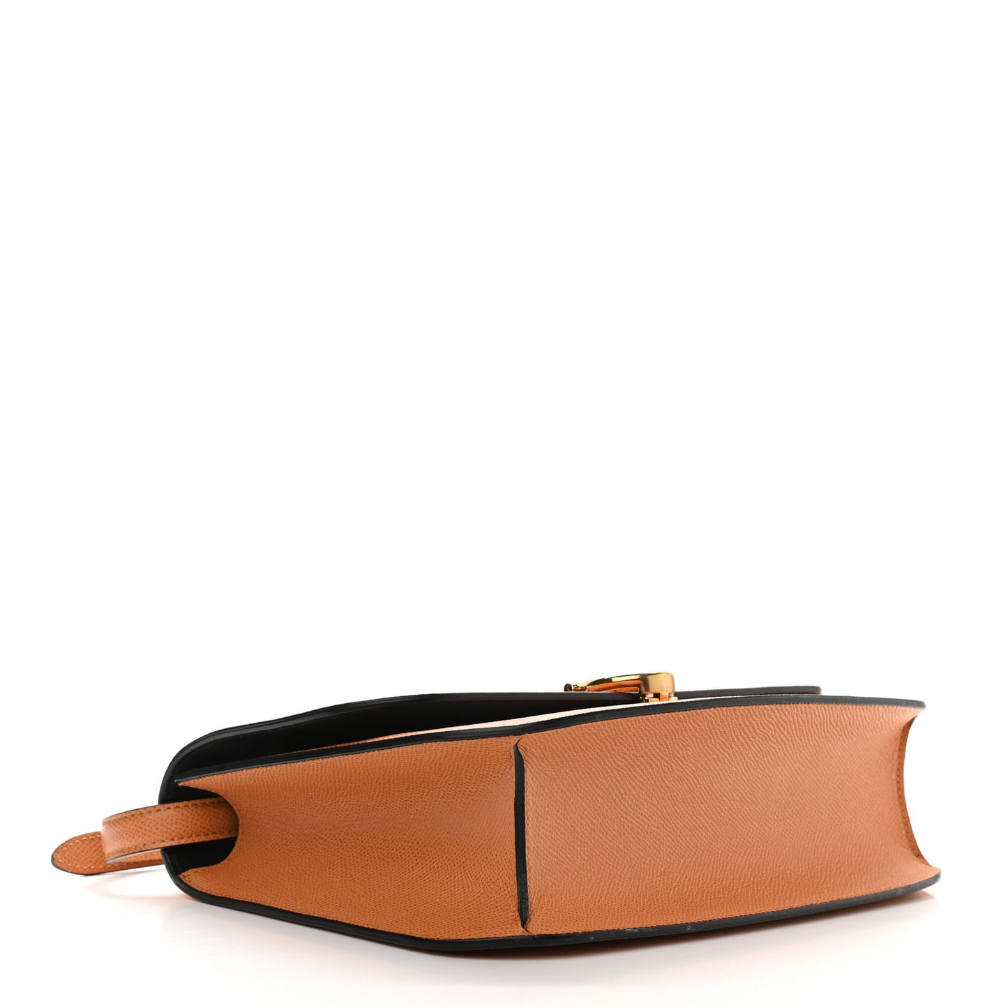Grained Calfskin Trifolio Flap Bag Tan