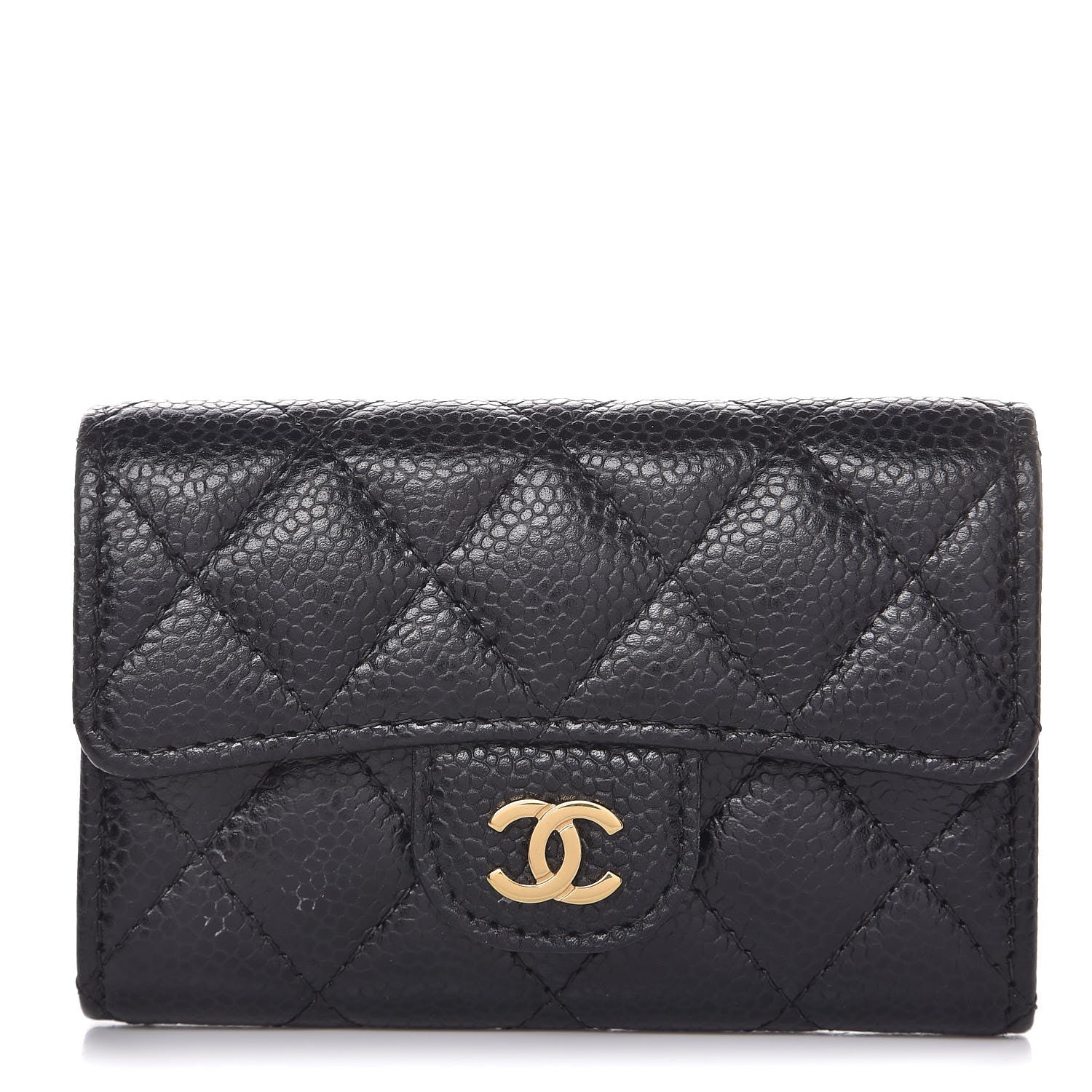 Chanel Caviar Quilted Flap Card Holder Black 1 of 9