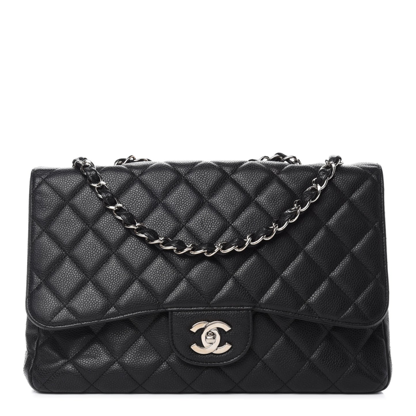 Caviar Quilted Jumbo Single Flap Black