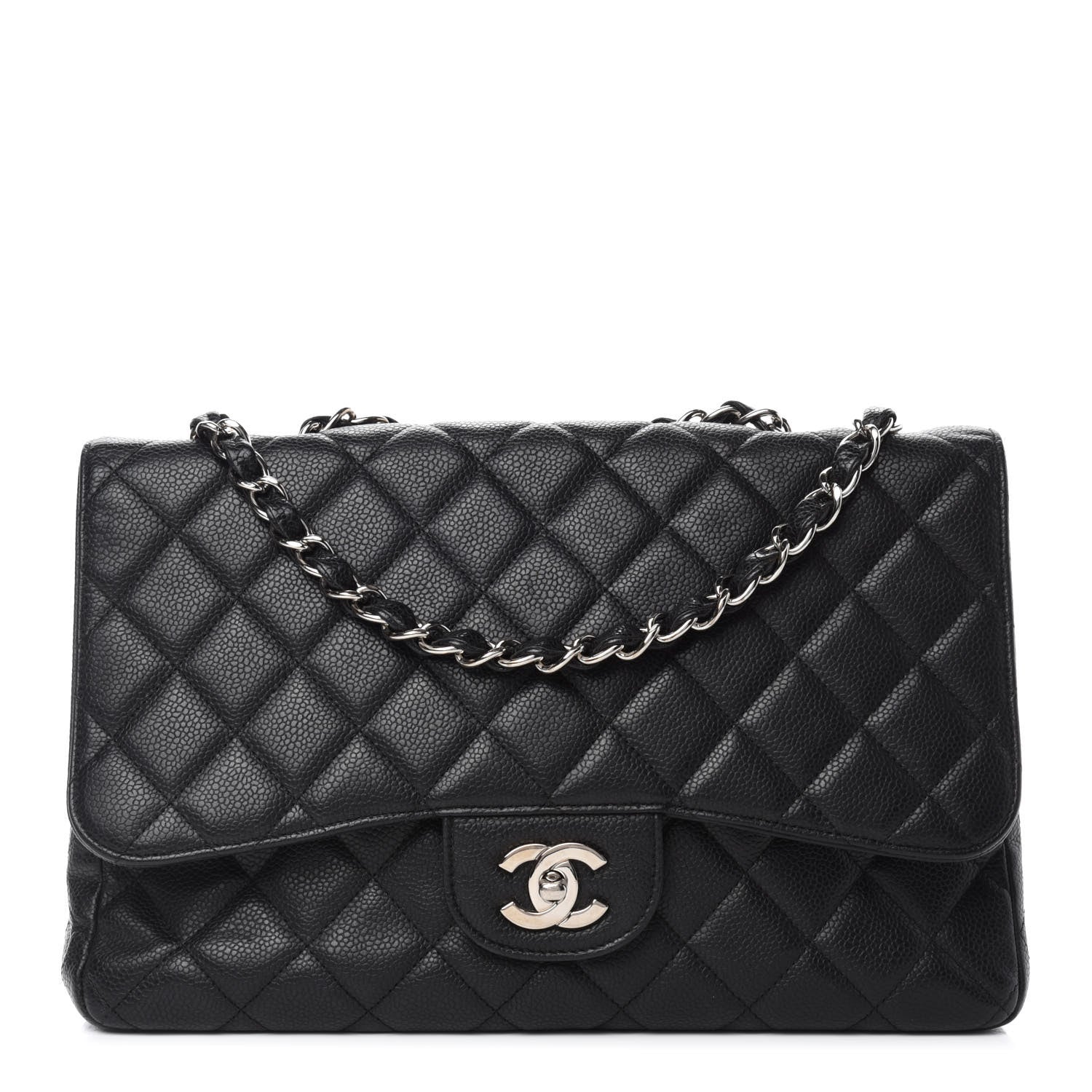 Chanel Caviar Quilted Jumbo Single Flap Black 1 of 11