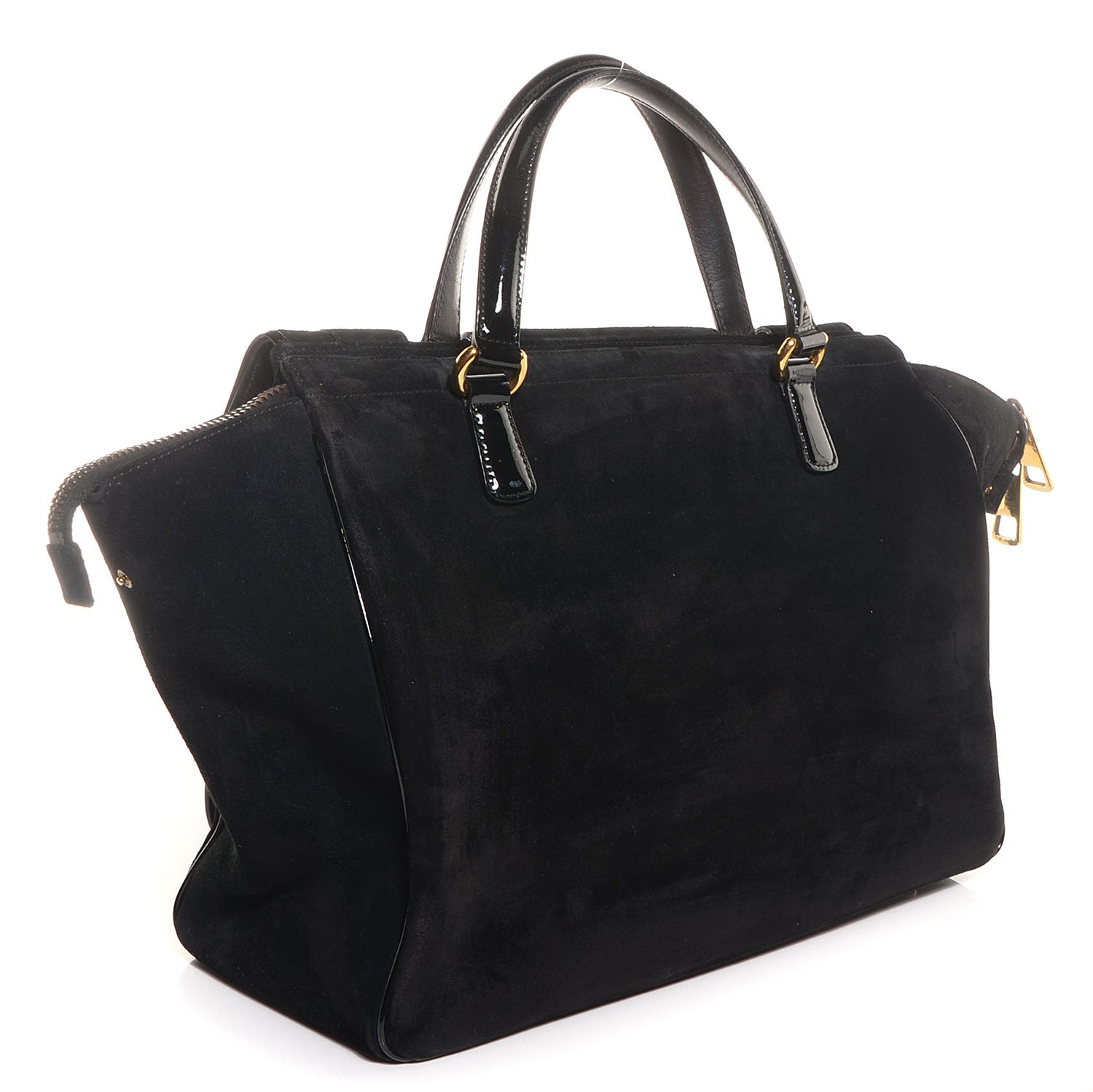 Gucci Suede Medium 1973 Top Handle Satchel Black 3 of 7