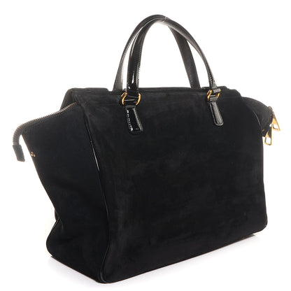Gucci Suede Medium 1973 Top Handle Satchel Black 3 of 7
