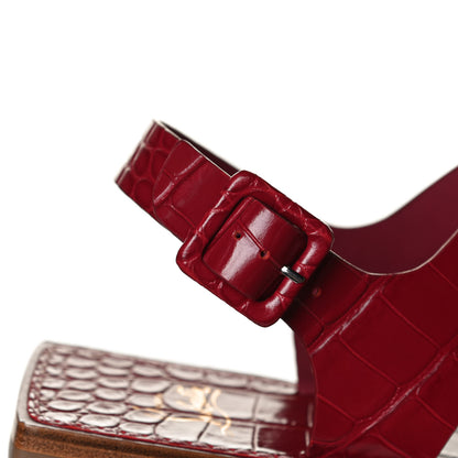 Christian Louboutin Calfskin Alligator Embossed Cubongo Flat Sandals 39.5 Persan 10 of 11