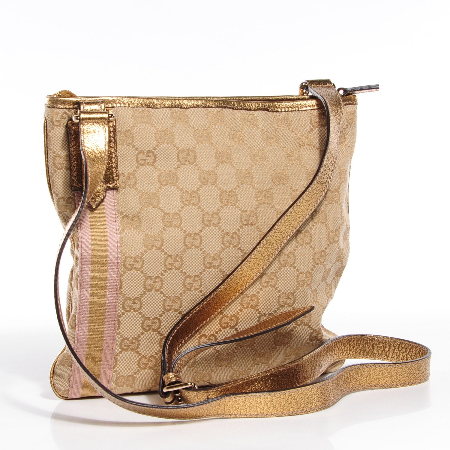 Gucci Monogram Jolicoeur Messenger Bag Gold 3 of 8