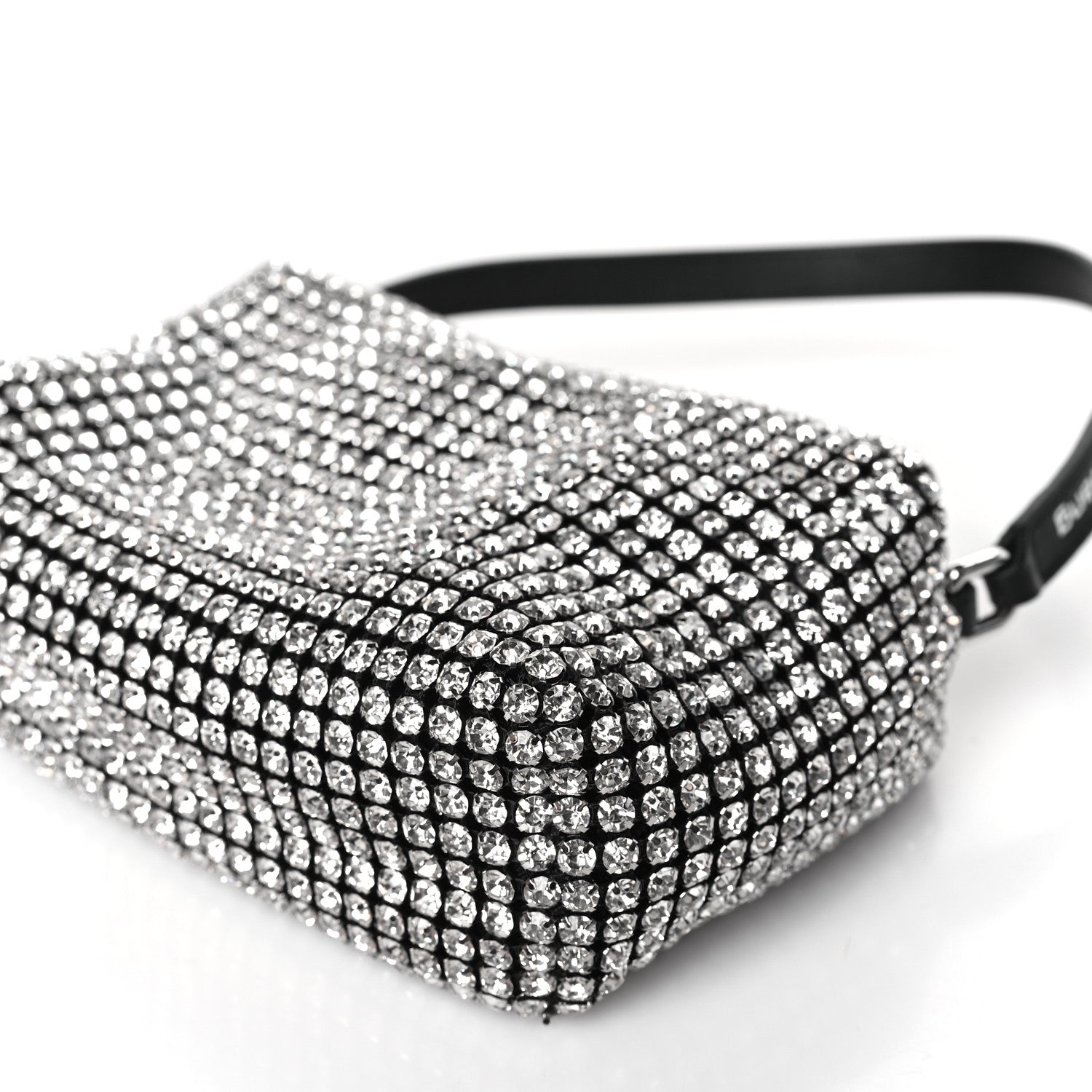 Alexander Wang Mesh Crystal Rhinestone Mini Heiress Pouch Black Silver 8 of 9